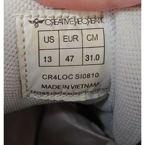 Creative Recreation Men's Sz 13 Cesario Lo White/Silver Leather Shoes CR4LOC - Picture 9 of 9